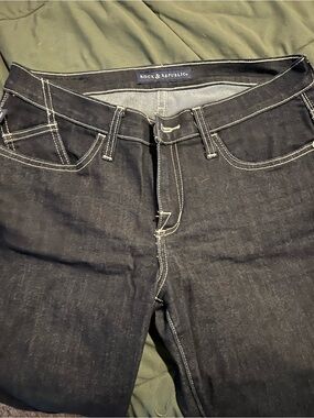 Rock & Republic Black Jeans with White Stitching